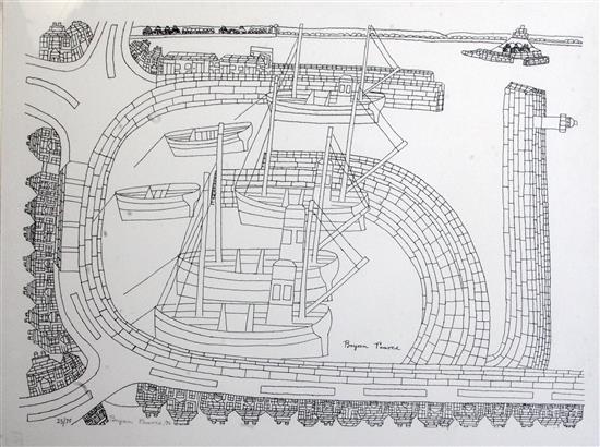 Bryan Pearce (1929-2007) All Around Newlyn 19 x 25.5in.